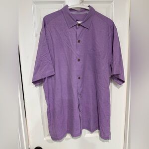 Tommy Bahama Lavender Short Sleeve Shirt - 100% Silk, like new! Size XL